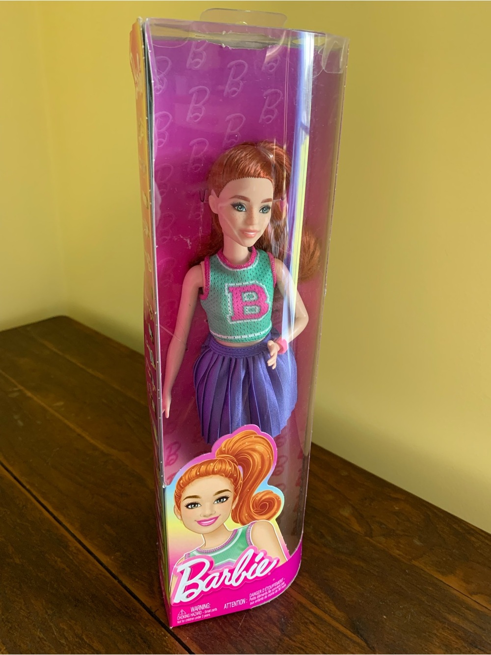 #232 Barbie Fashionista Red Hair Petite Redhead Cheerleader Freckles NIB NRFB